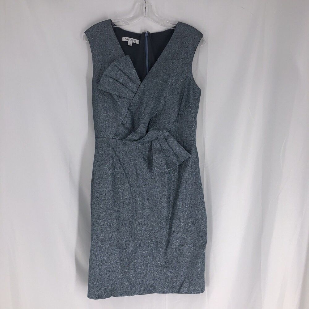 Kay Unger New York Size 14 Metallic Dress Blue Cocktail Dress
